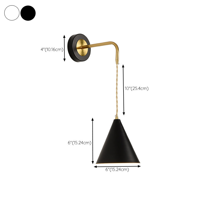 Contemporary Metal Wall Light Black/White Lighting for Living Room