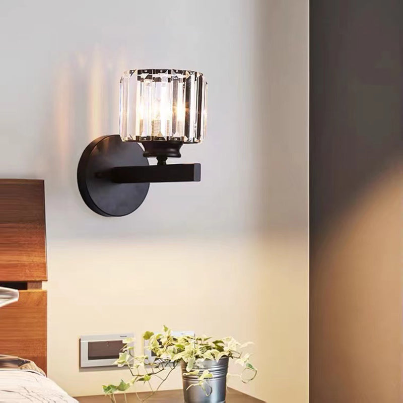 Crystal-Shade Wall Sconce Post-Modern Wall Light Fixture for Bedroom