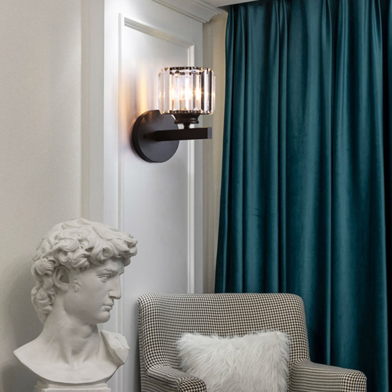 Crystal-Shade Wall Sconce Post-Modern Wall Light Fixture for Bedroom