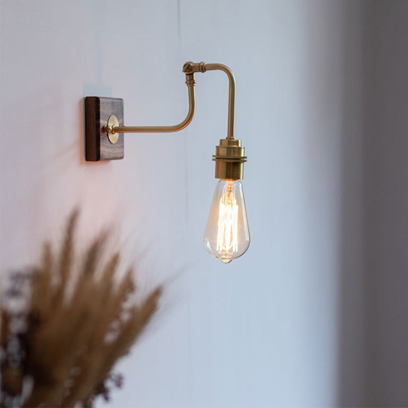 Japanese Style Wooden Vanity Light Strip Shape Vanity Lamp for Shower Room