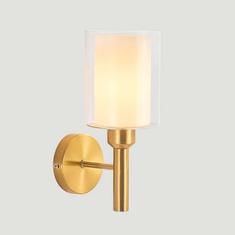 Contemporary Bath Vanity Lighting Glass Shaded Golden Light for Bathroom