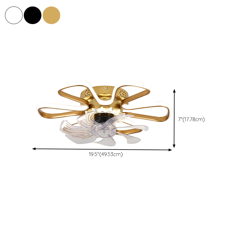 7-Blade Children Ceiling Fan LED Polish Finish Fan with Light for Living Room