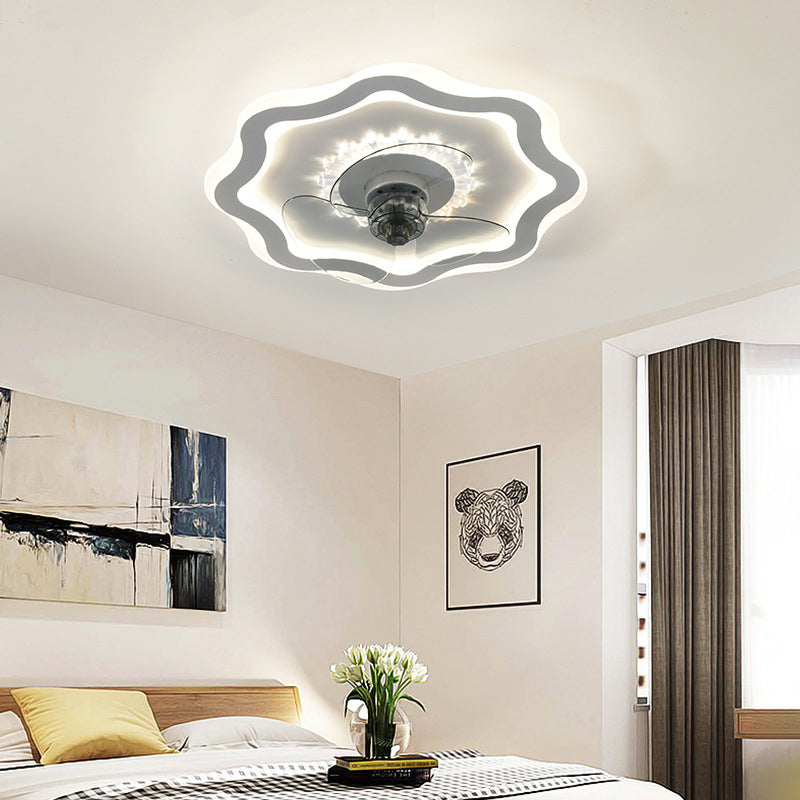 3-Blade Ceiling Fan Contemporary LED Fan with Light for Dining Room