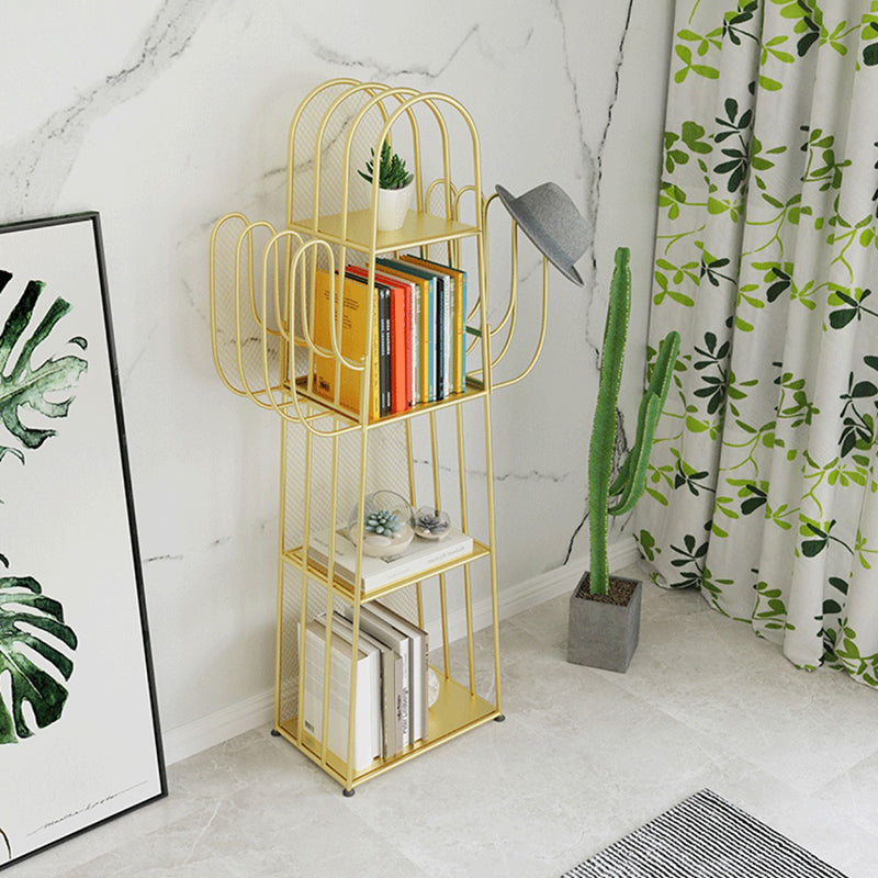 Metal Closed Back Bookshelf Modern Standard Bookcase with Shelves