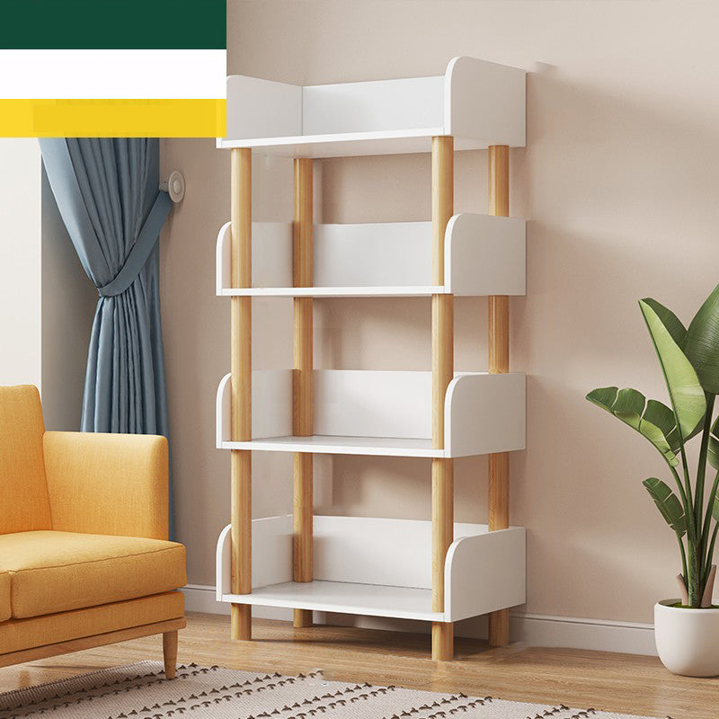 Modern Style Bookshelf Open Back Vertical Engineered Wood Bookcase