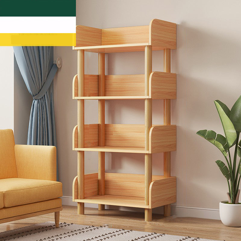 Modern Style Bookshelf Open Back Vertical Engineered Wood Bookcase