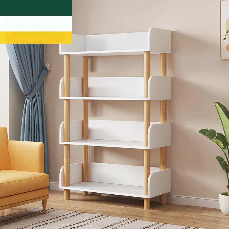 Modern Style Bookshelf Open Back Vertical Engineered Wood Bookcase