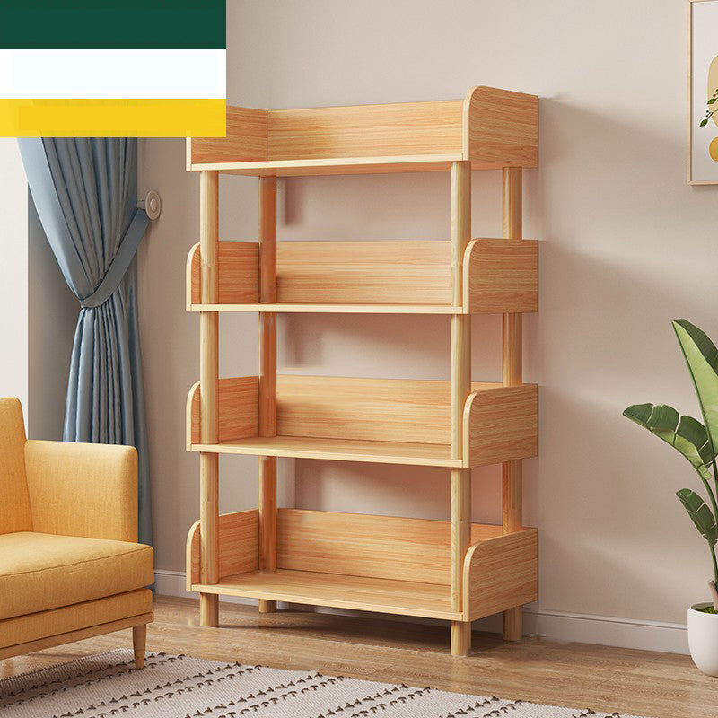 Modern Style Bookshelf Open Back Vertical Engineered Wood Bookcase