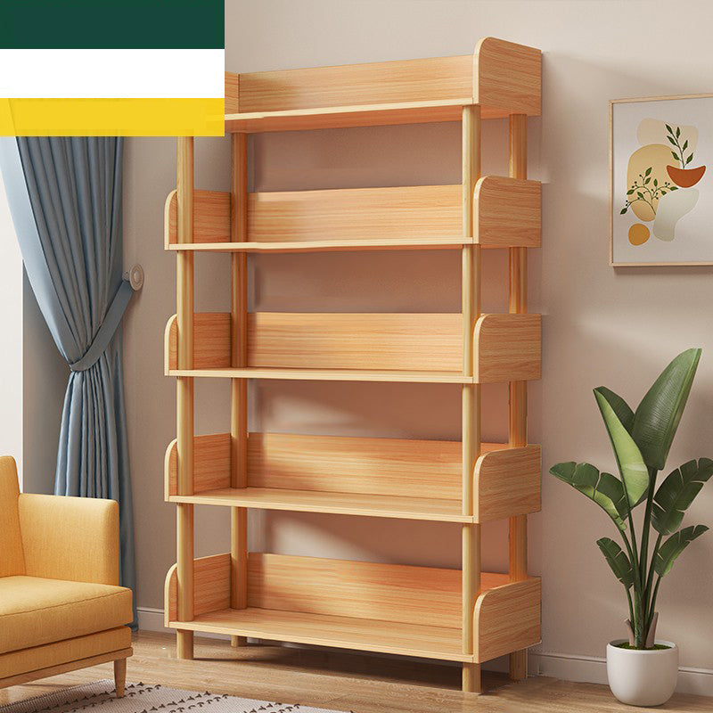 Modern Style Bookshelf Open Back Vertical Engineered Wood Bookcase