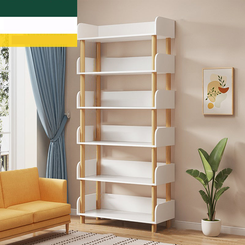 Modern Style Bookshelf Open Back Vertical Engineered Wood Bookcase