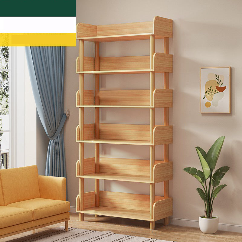 Modern Style Bookshelf Open Back Vertical Engineered Wood Bookcase