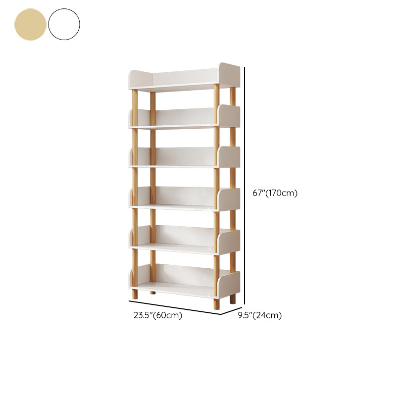Modern Style Bookshelf Open Back Vertical Engineered Wood Bookcase