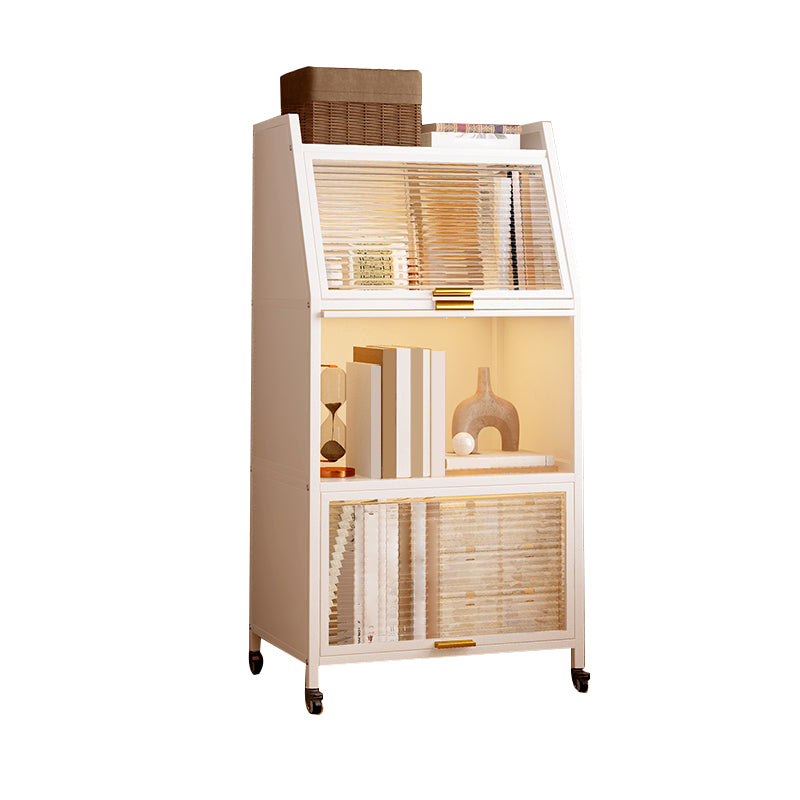 Metal Closed Back Standard Bookshelf Shelves Included Bookcase