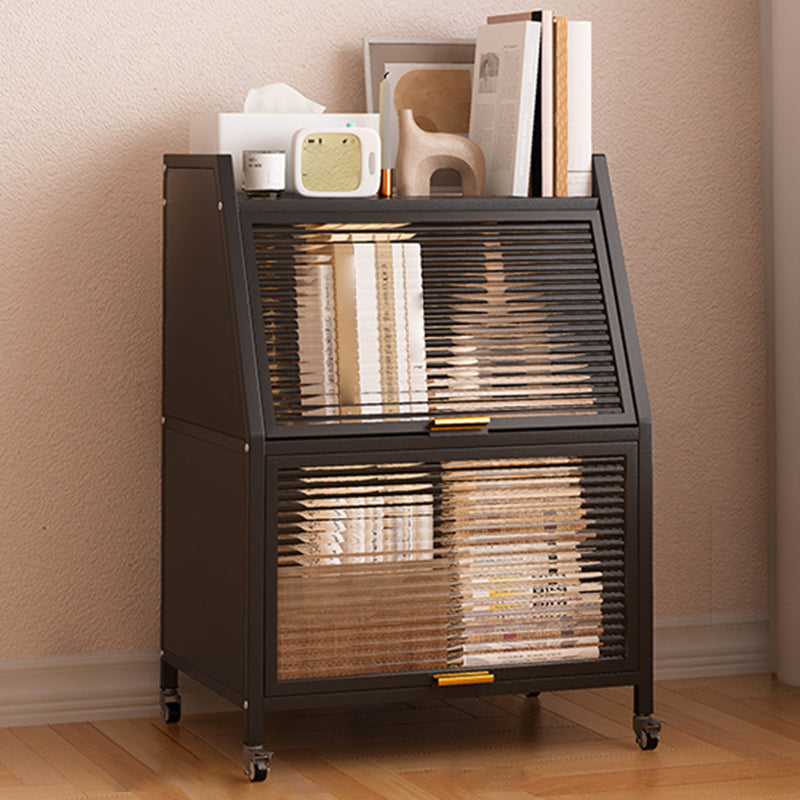 Metal Closed Back Standard Bookshelf Shelves Included Bookcase