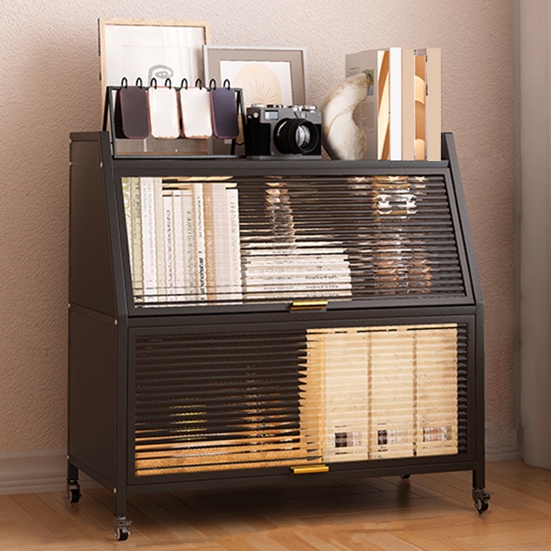 Metal Closed Back Standard Bookshelf Shelves Included Bookcase