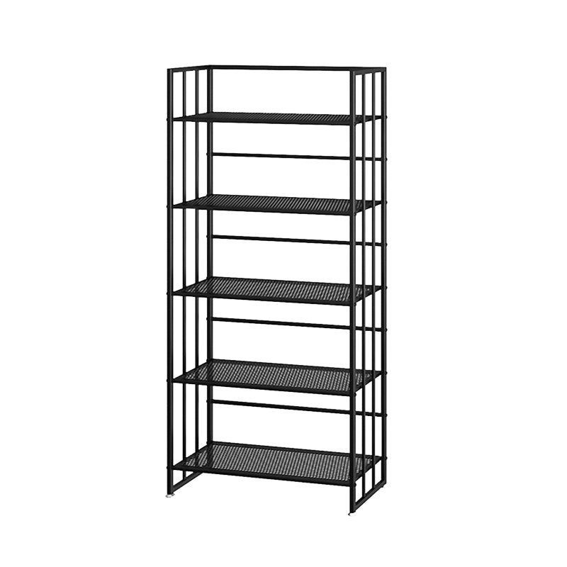 Metal Standard Bookcase Modern Open Back Bookshelf with Shelves