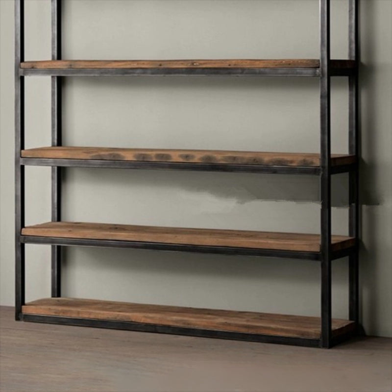 Wooden Etagere Bookcase Industrial Open Back Bookshelf with Shelves