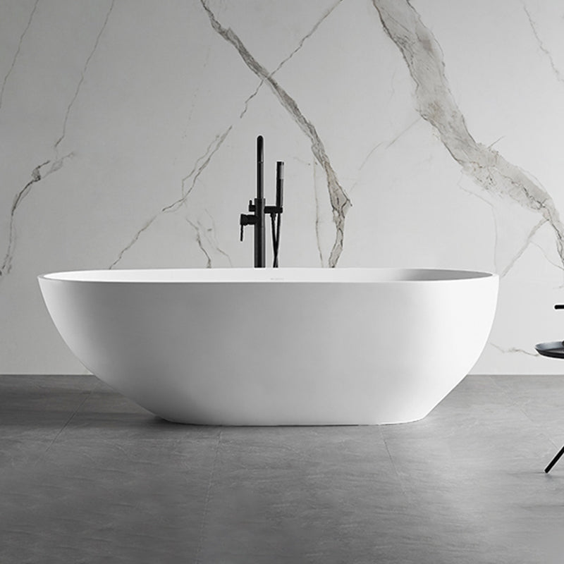 Modern Stone Soaking Bath White Freestanding Bathtub for Bathroom