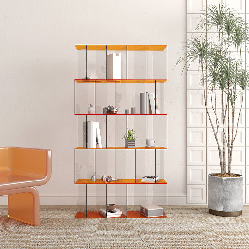 Scandinavian Standard Bookshelf Acrylic Open Back Bookcase with Shelves