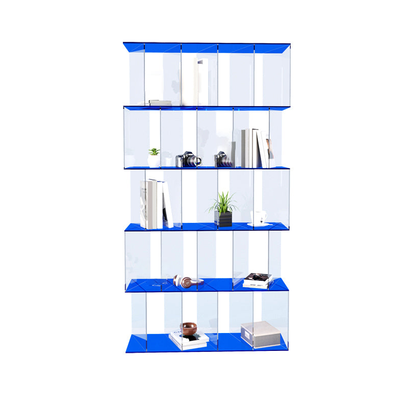 Scandinavian Standard Bookshelf Acrylic Open Back Bookcase with Shelves