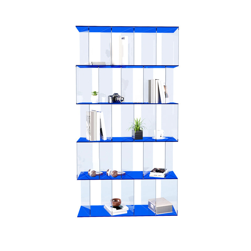 Scandinavian Standard Bookshelf Acrylic Open Back Bookcase with Shelves