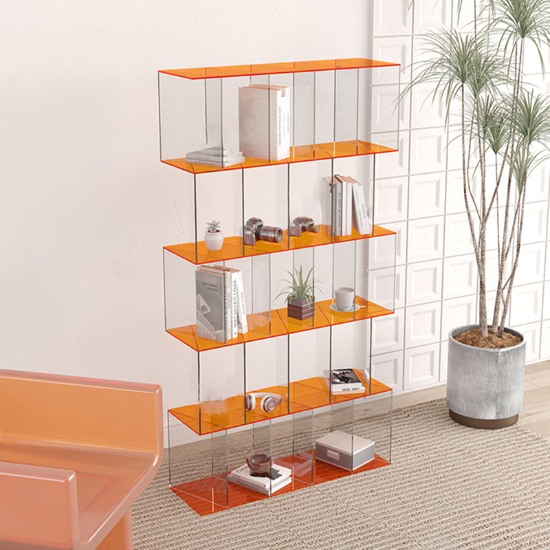 Scandinavian Standard Bookshelf Acrylic Open Back Bookcase with Shelves