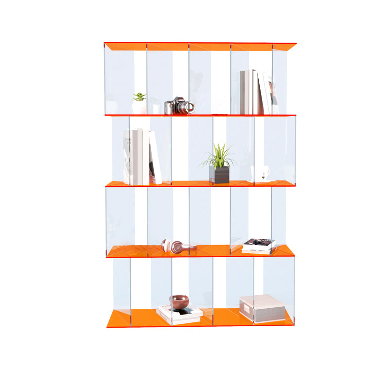 Scandinavian Standard Bookshelf Acrylic Open Back Bookcase with Shelves