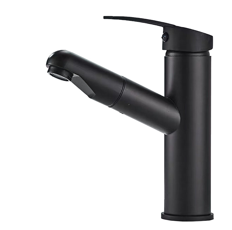 Contemporary Sink Faucet Plain Low Arc Copper Basin Lavatory Faucet