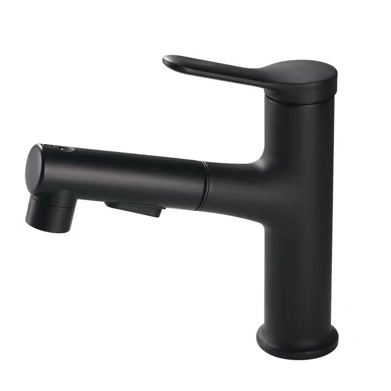 Contemporary Sink Faucet Plain Low Arc Copper Basin Lavatory Faucet
