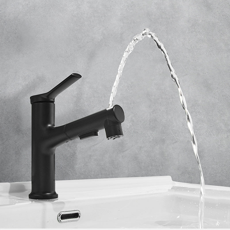 Contemporary Sink Faucet Plain Low Arc Copper Basin Lavatory Faucet