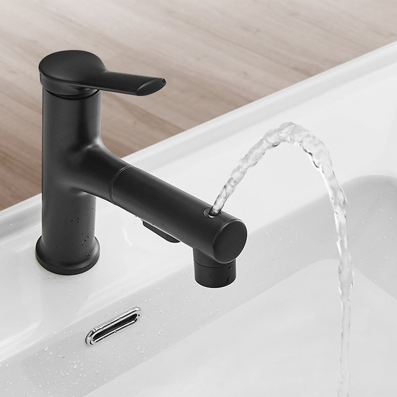 Contemporary Sink Faucet Plain Low Arc Copper Basin Lavatory Faucet
