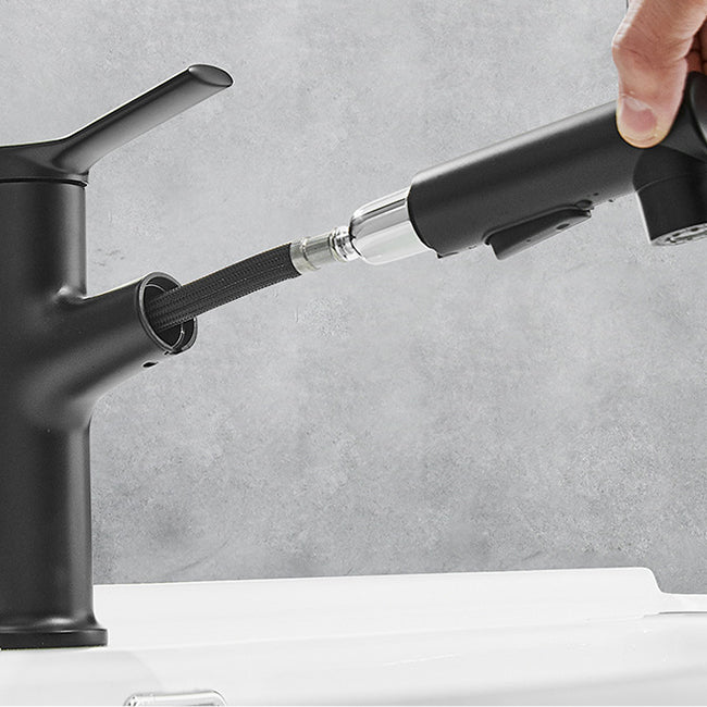 Contemporary Sink Faucet Plain Low Arc Copper Basin Lavatory Faucet