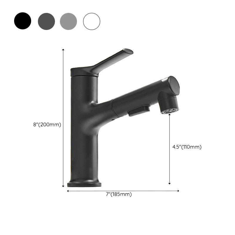 Contemporary Sink Faucet Plain Low Arc Copper Basin Lavatory Faucet