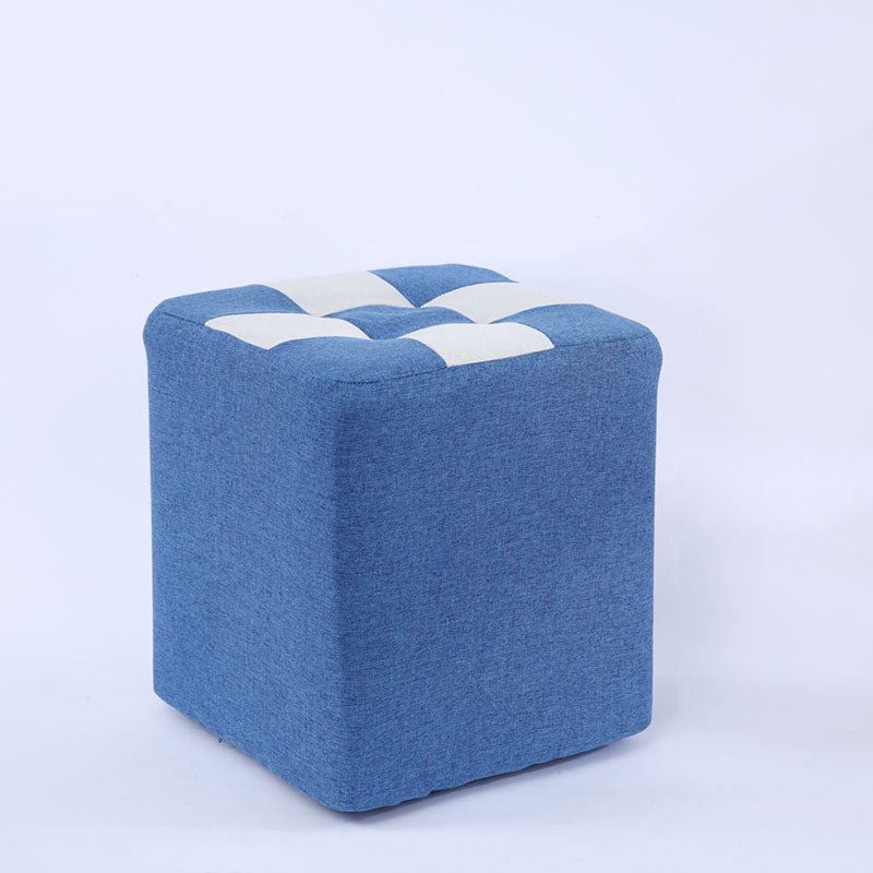 Modern Square Pouf Wooden Frame Cotton Pouf for Drawing Room