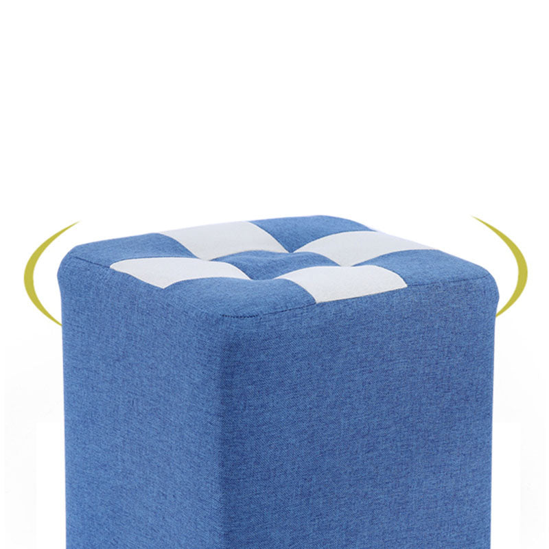 Modern Square Pouf Wooden Frame Cotton Pouf for Drawing Room