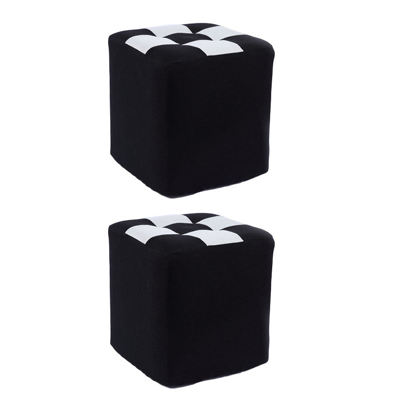 Modern Square Pouf Wooden Frame Cotton Pouf for Drawing Room