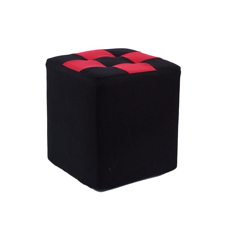 Modern Square Pouf Wooden Frame Cotton Pouf for Drawing Room