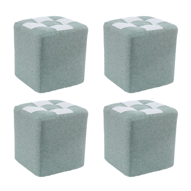Modern Square Pouf Wooden Frame Cotton Pouf for Drawing Room