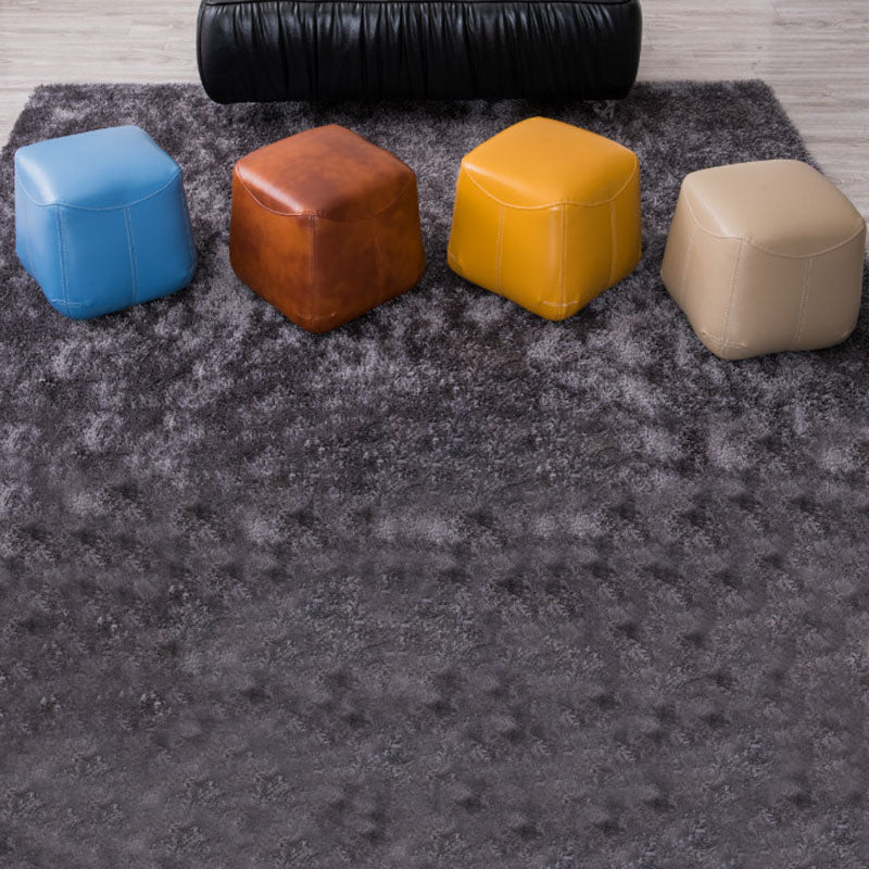 Mid-Century Modern Ottoman Genuine Leather Upholstered Solid Color Square Ottoman