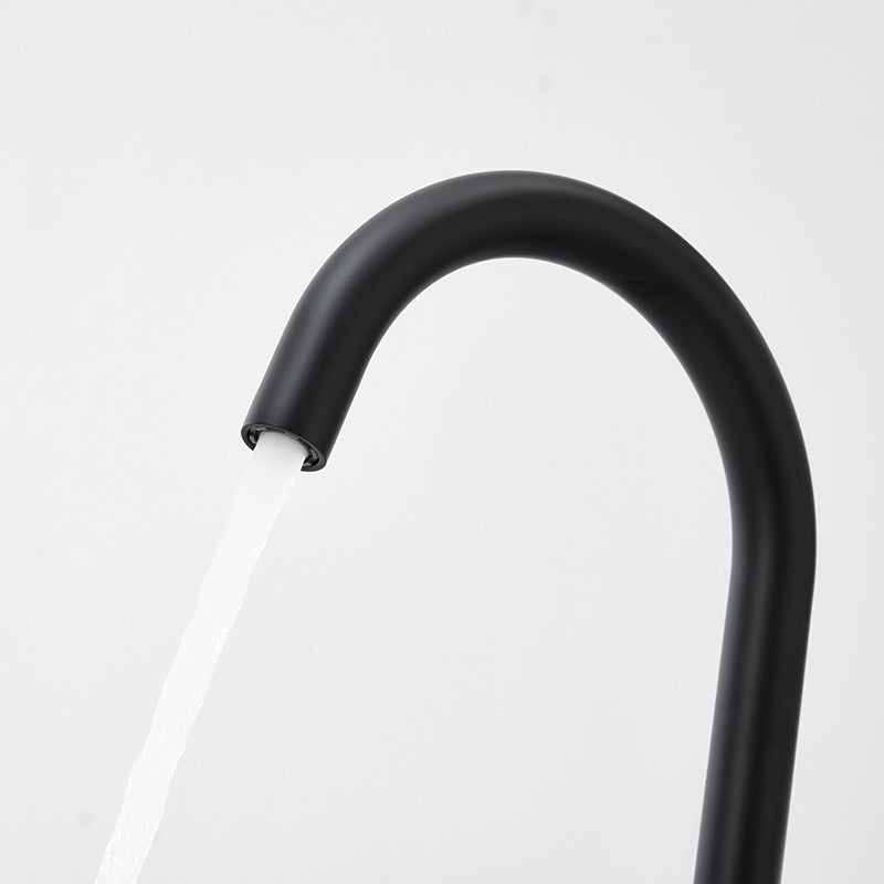 Modern Freestanding Tub Filler Copper Trim Floor Mounted Tub Filler