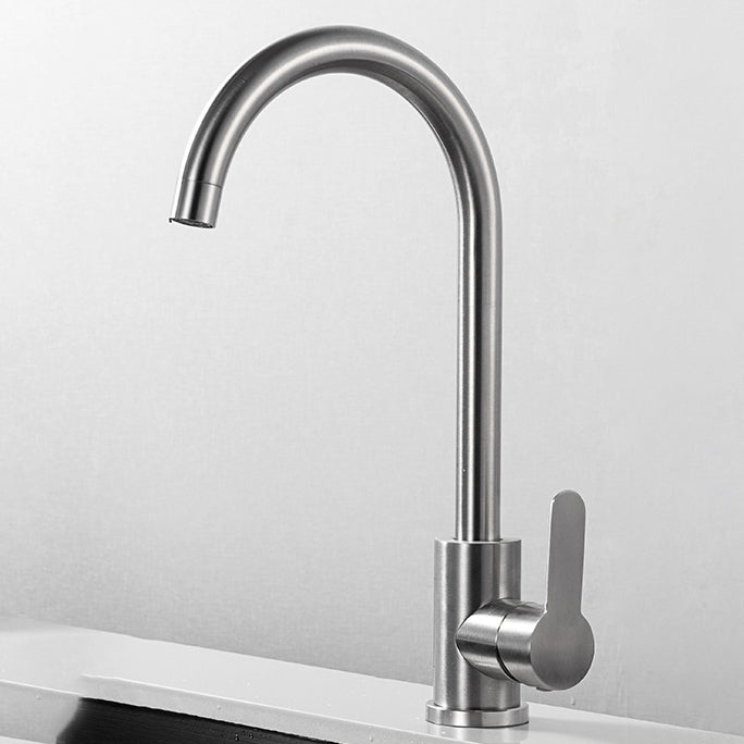 Contemporary Kitchen Faucet Stainless Steel Swivel Spout Standard Kitchen Faucets