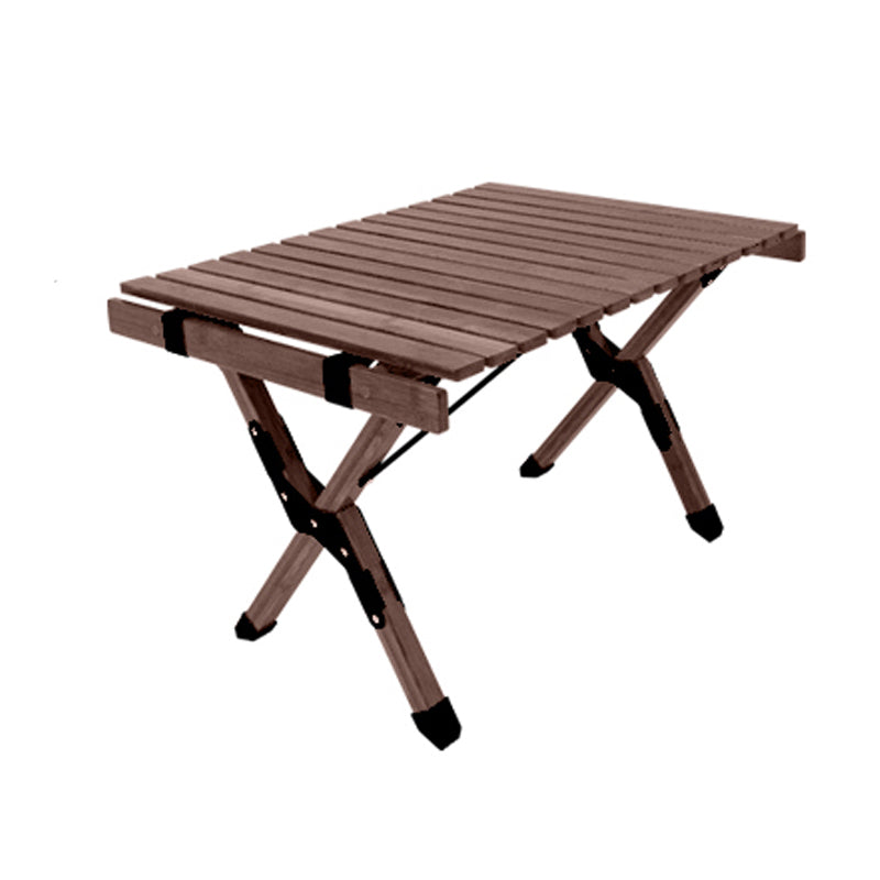 Industrial Patio Table Rectangle Wood Foldable Camping Table