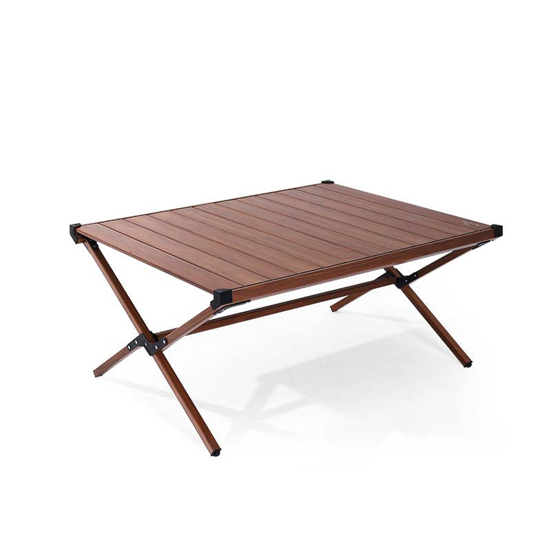 Industrial Style Patio Table Rectangle Metal Foldable Camping Table