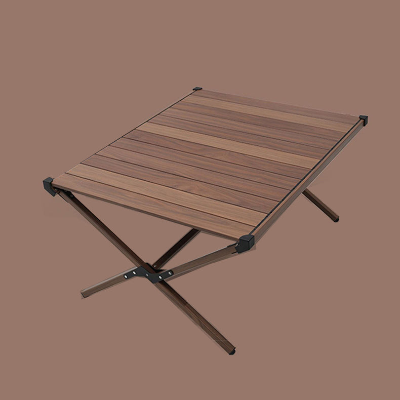 Industrial Style Patio Table Rectangle Metal Foldable Camping Table