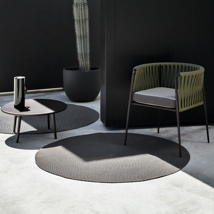 Metal and Stone Dining Table Set 1/2/3 Pcs Black Boho Dining Set