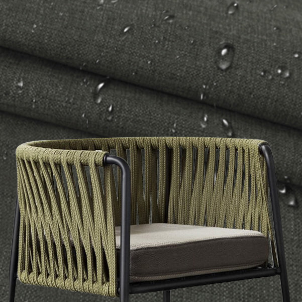 Metal and Stone Dining Table Set 1/2/3 Pcs Black Boho Dining Set