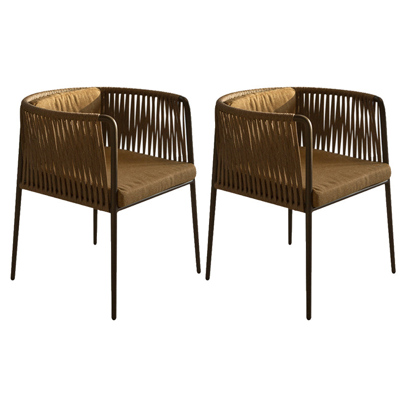 Metal and Stone Dining Table Set 1/2/3 Pcs Black Boho Dining Set