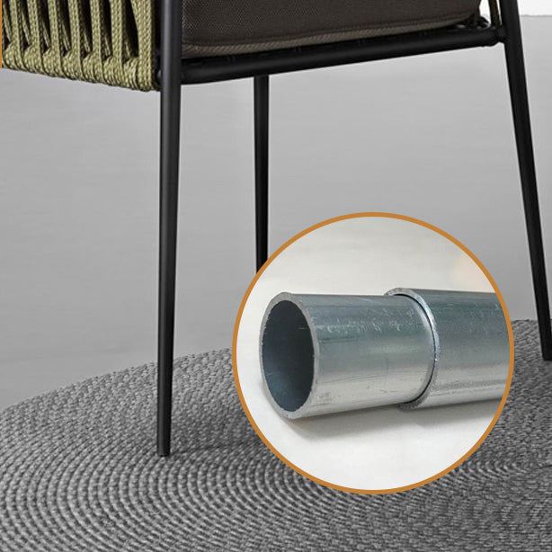 Metal and Stone Dining Table Set 1/2/3 Pcs Black Boho Dining Set