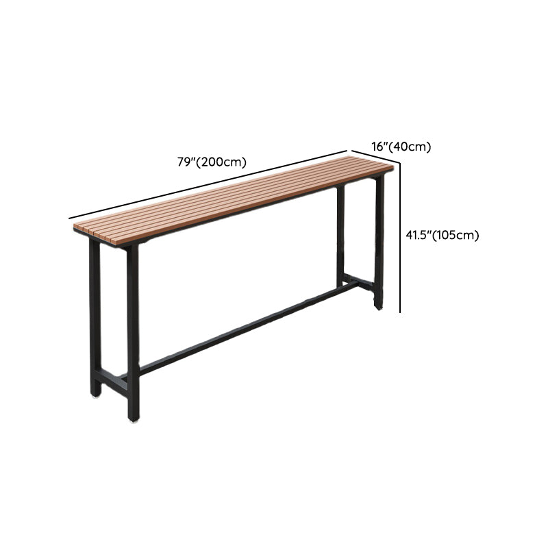 Industrial 1/5 Pieces Metal Bar Table Set Reclaimed Wood Bar Height Set for Outdoor