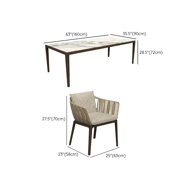 1/7 Pieces Industrial Style Dining Set Wood Patio Dining Table Set